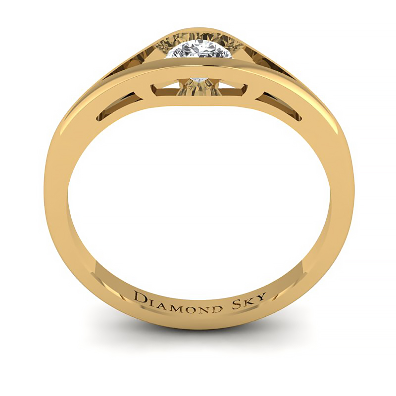 Piękny-Pierścionek-zaręczynowy-z-żółtego-złota-z-diamentem-n100zd