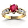 Majestatyczne piękno - Pierścionek z żółtego złota z rubinem i brylantami Diamond Sky