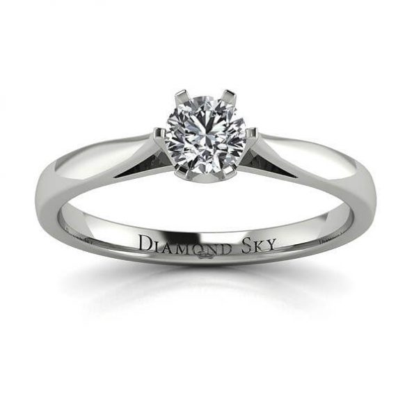 Diamentowy urok - Pierścionek zaręczynowy, białe złoto, 585, diament