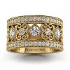 Wielkie piękno - Ażurowa obrączka Diamond Sky z żółtego złota z diamentami
