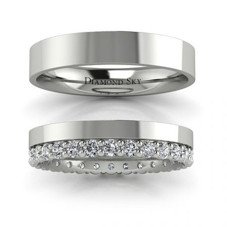 Ślubny blask - Komplet obrączek Diamond Sky, platyna, diamenty