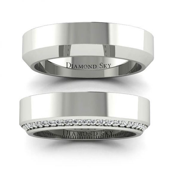 Diamentowy urok - Komplet obrączek Diamond Sky z palladu, brylanty