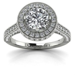 Jej wysokość - Pierścionek zaręczynowy Diamond Sky z palladu, brylant