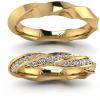 Ślubny blask - Komplet obrączek ślubnych z żółtego złota z diamentami