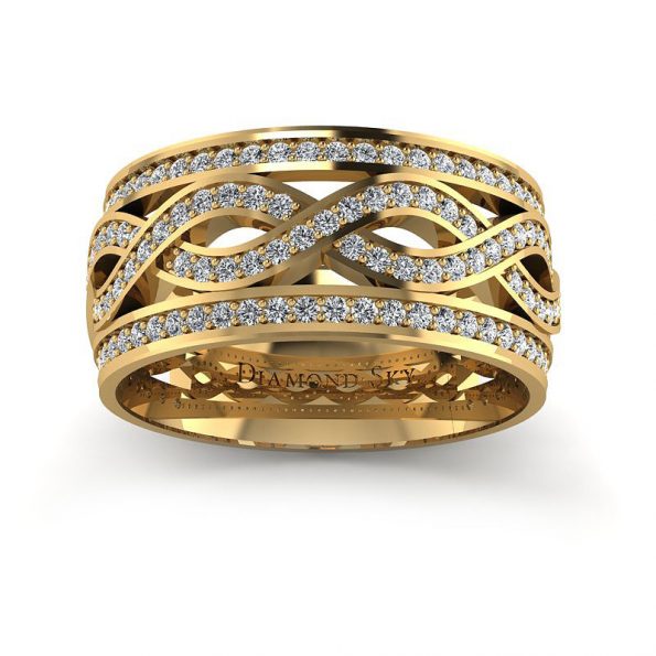 Olśniewające piękno - Pierścionek Diamond Sky z żółtego złota z brylantami