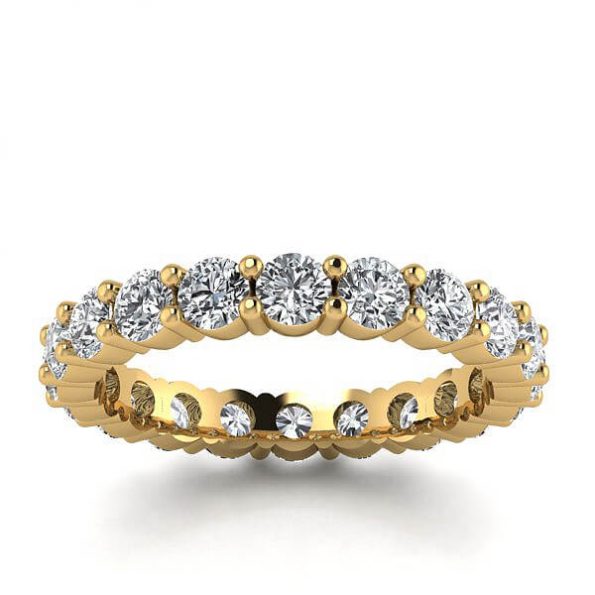 Diamentowy blask - Pierścionek zaręczynowy z żółtego złota z diamentami