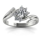 Kwitnące piękno - Pierścionek zaręczynowy z platyny z diamentami