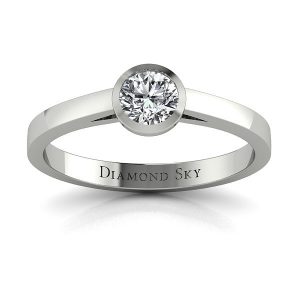 Współczesny minimalizm - Pierścionek zaręczynowy z palladu z diamentem