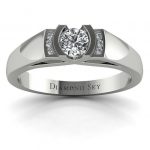 Brylantowy szyk - Nowoczesny pierścionek zaręczynowy z białego złota z diamentami