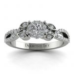 Naturalny wdzięk - Pierścionek zaręczynowy Diamond Sky z diamentami, białe złoto, próba 585