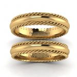 Wielka namiętność - Półokrągłe obrączki ślubne z żółtego złota, 3,5mm, 4mm