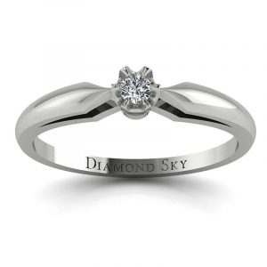 Delikatna klasyka - Pierścionek zaręczynowy z platyny z diamentem