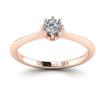 Wyjątkowa klasyka - Pierścionek zaręczynowy z różowego złota z diamentem