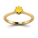 Wyjątkowa klasyka - Klasyczny pierścionek zaręczynowy z żółtego złota z cytrynem