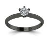 Czarujący minimalizm - Klasyczny pierścionek zaręczynowy z czarnego złota z diamentem