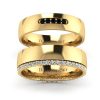 Niesamowite piękno - Obrączki ślubne, żółte złoto, diamenty, czarne brylanty