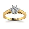 Świeży urok - Pierścionek zaręczynowy z dwukolorowego złota z diamentem
