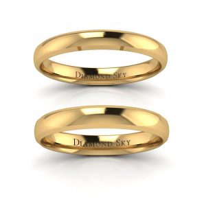 Klasyczne piękno - Półokrągłe obrączki ślubne z żółtego złota, 3mm