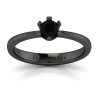 Ekskluzywny minimalizm - Pierścionek zaręczynowy z czarnego złota z czarnym diamentem