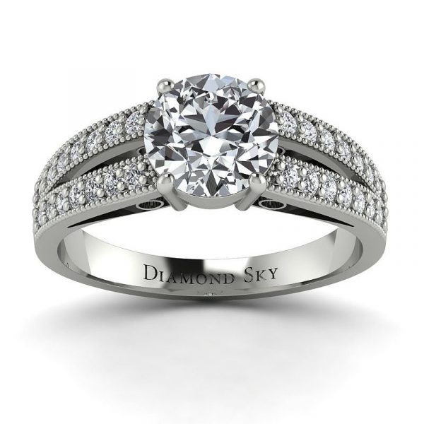 Diamentowe piękno – Pierścionek  z białego złota z  diamentami