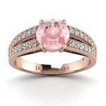 Diamentowe piękno – Pierścionek z różowego złota z morganitem i diamentami