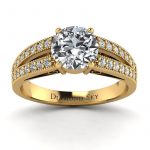 Diamentowe piękno – Pierścionek  z żółtego złota z  diamentami