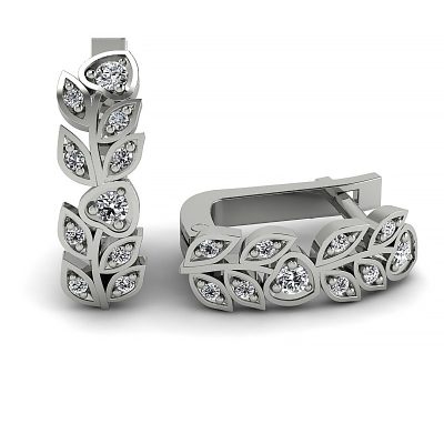 Naturalne piękno – Kolczyki z z białego złota Diamond Sky z brylantami bez miligryfu