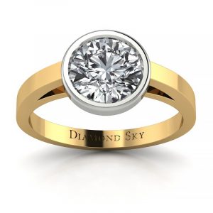 n152zbb Piękno współczesności Perfect Fit – Pierścionek zaręczynowy z żółtego i białego złota z brylantem