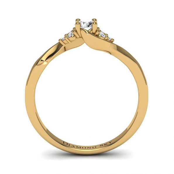 Nieskończony blask - Pierścionek zaręczynowy z żółtego złota z diamentami - Diamond Sky