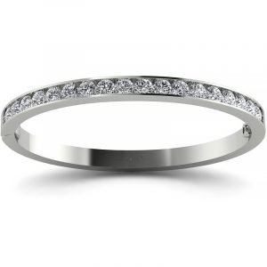 Niepowtarzalny blask – Bransoletka z białego złota z brylantami