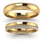 Obrączki-ślubne-z-żółtego-złota-z-diamentami-1mm-do-połowy-Diamond-Sky-Diamentowe-szczęście