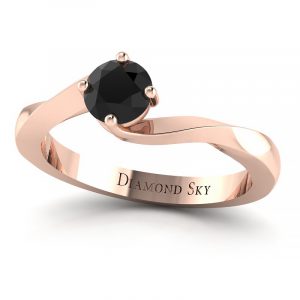 Nowoczesna fantazja – Pierścionek zaręczynowy Diamond Sky, różowe złoto, czarny diament 0.40 ct