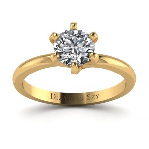 Zmysłowa magia - Pierścionek z żółtego złota próby 585 z diamentem