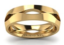 Wytworny ażur - Ażurowa obrączka Diamond Sky, żółte złoto