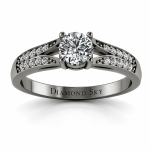 Pierścionek zaręczynowy - Nowoczesna elegancja - czarne złoto z diamentami