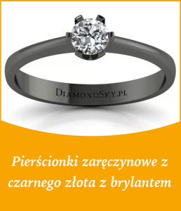 Pierścionki zaręczynowe z czarnego złota z brylantem