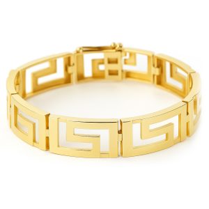 Bransoletka-wzór-grecki-2 Grecki blask - Bransoletka z żółtego złota ze wzorem greckim, próby 585