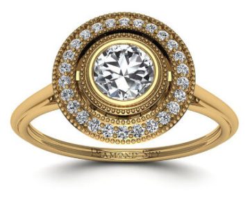 Wytworny blask - Pierścionek zaręczynowy Diamond Sky żółte złoto, brylant