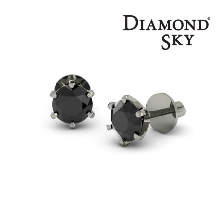 Czarna klasyka - Kolczyki z czarnego złota z czarnymi diamentami