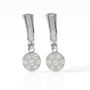 Blask wieczności - Kolczyki z białego złota z diamentami