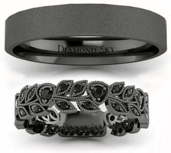 Obrączki z czarnego złota z czarnymi diamentami Diamond Sky - Naturalne piękno