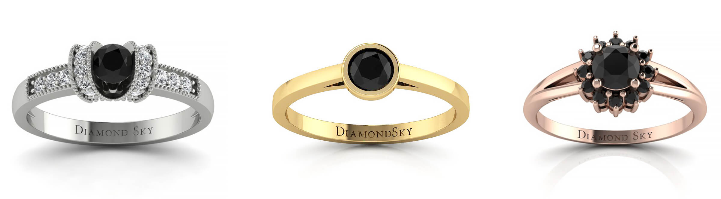 Propozycje pierścionków Diamond Sky z czarnym brylantem