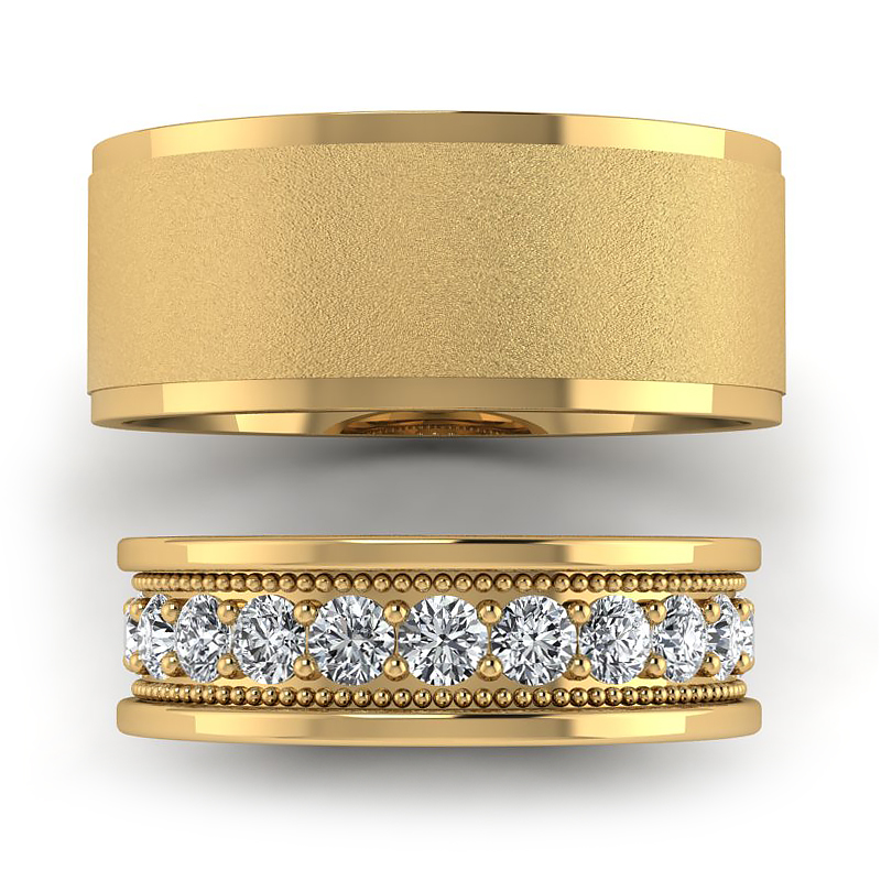 obraczki-slubne-z-zoltego-zlota-z-diamentami-mat-piekno-klasyki-3