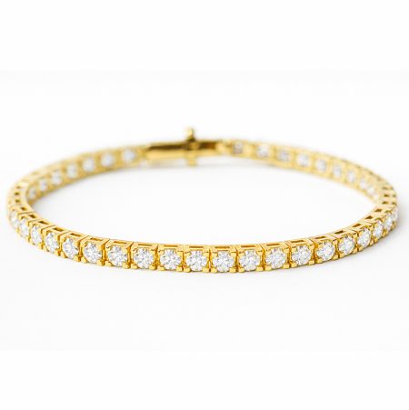 Piękno marzeń - Bransoletka tenisowa ze złota próby 750 z moissanitami