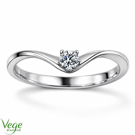 Delikatna aura - Pierścionek zaręczynowy, białe złoto 585, diament syntetyczny
