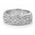 Blask serca - Obrączka - pierścionek z białego złota, diamenty,