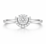 Księżycowa Korona - Pierścionek z białego złota z diamentami