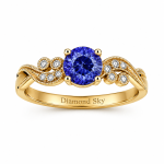 dotyk-piekna-pierscionek-zareczynowy-zolte-zloto-585-tanzanit-front-diamond-sky