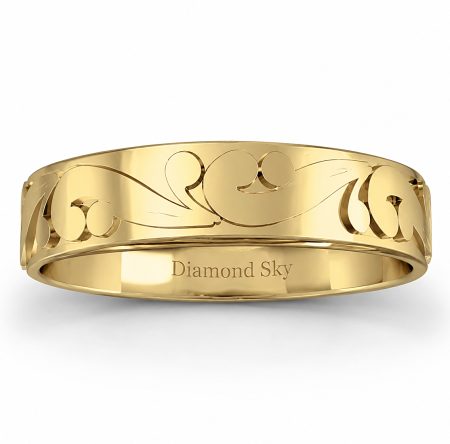 Szlachetny ornament - Obrączka Diamond Sky, żółte złoto 6,0 mm